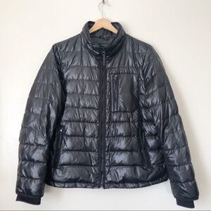 J. Crew Black Thin quilted Puffer winter jacket Large packable